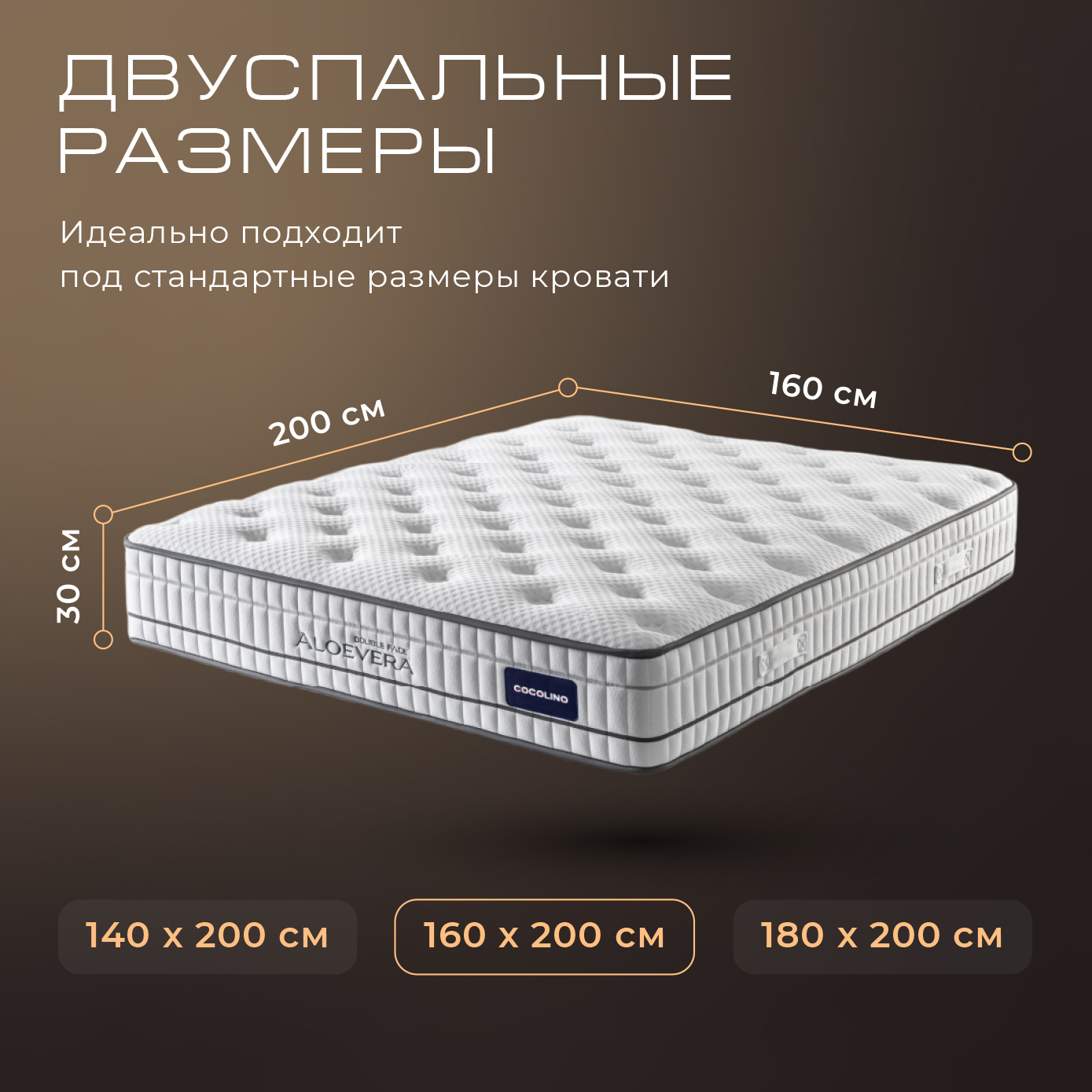 Размеры матрасов Сocolino